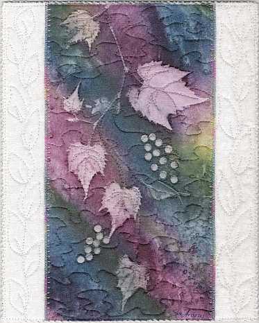 Rainbow Grape Vine Sunprint Mini Art Quilt, Sue Andrus Gardens